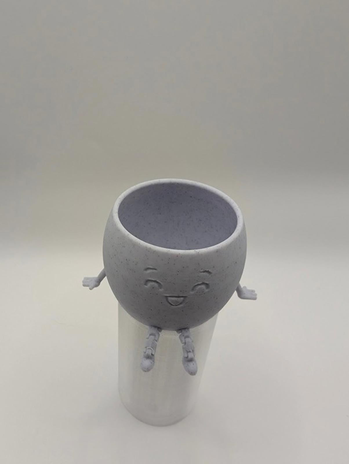 Planter Buddy – Articulated Pot with Dangling Legs and Smiling Face - 3D Printed