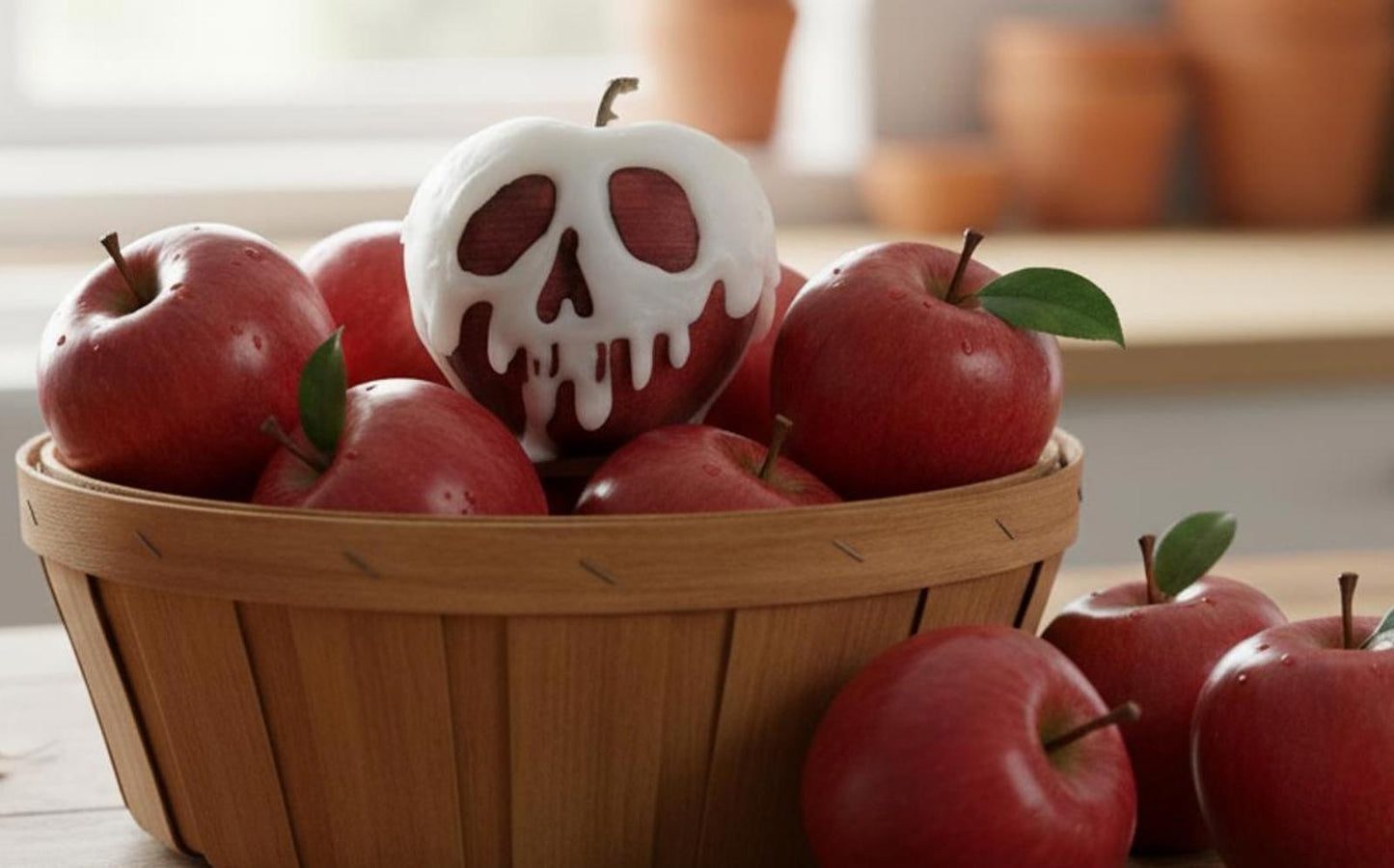 Glow in the Dark Poison Apple Skull - Snow White Halloween Prop Decor