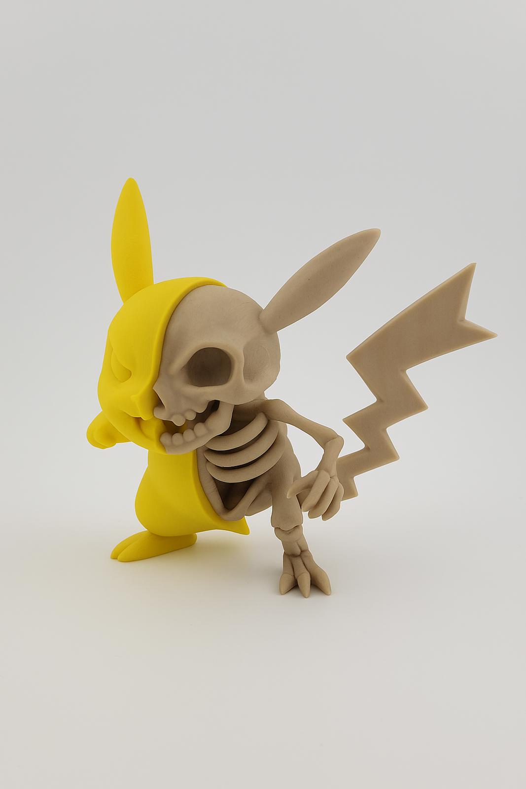 Pikachu Dissected Skeleton Figure - Two-Face Pokémon Halloween Horror