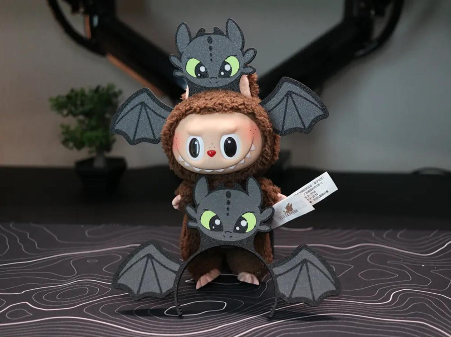 Labubu Toothless Dragon Headband 3D Printed – Doll Accessory