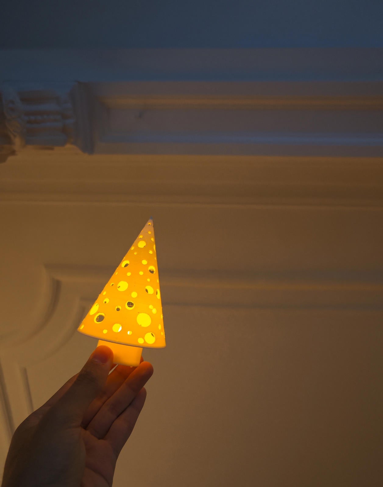 Modern Polka Dot Tree Light - Minimalist Holiday LED Tealight Holder