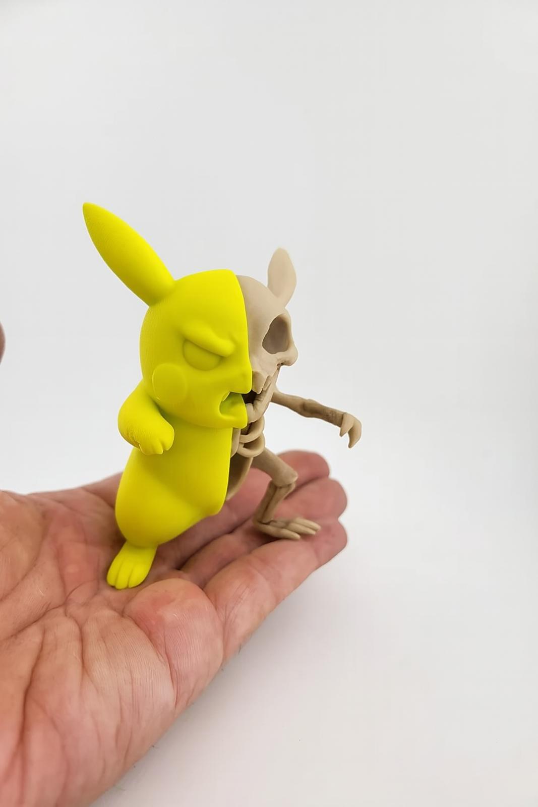 Pikachu Dissected Skeleton Figure - Two-Face Pokémon Halloween Horror