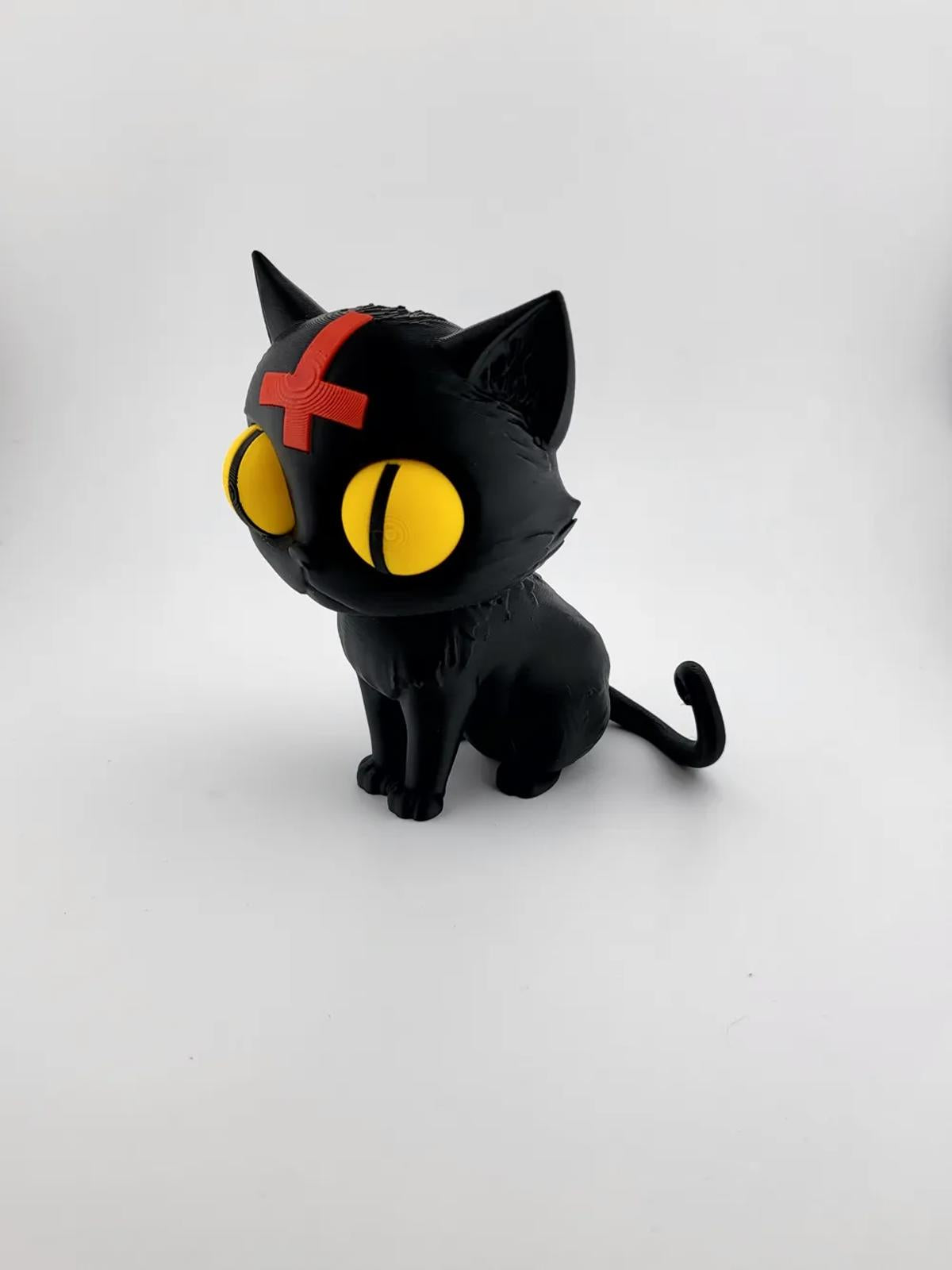 Demonic Cat Totem Figure - Cute & Cursed Halloween Horror Decor