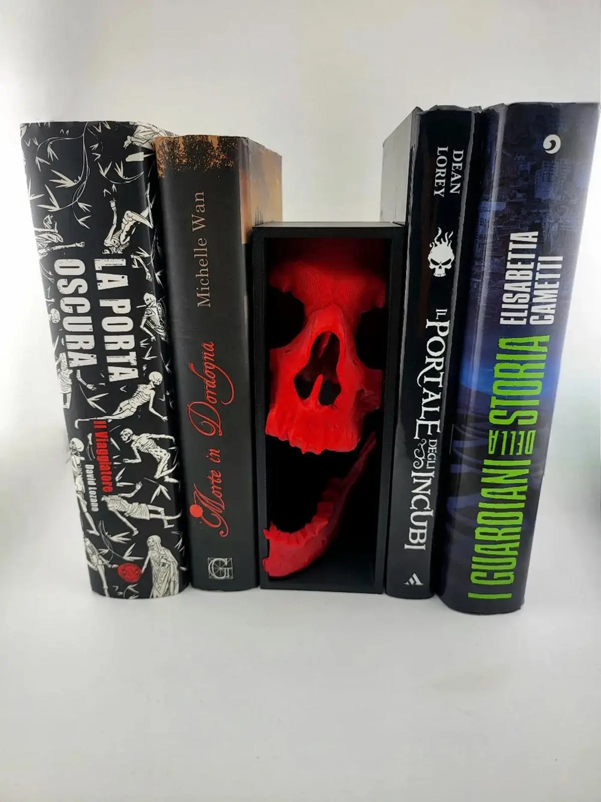 Infernal Gaze Book Nook | Red Skull Shelf Insert & Spooky Decor My Store