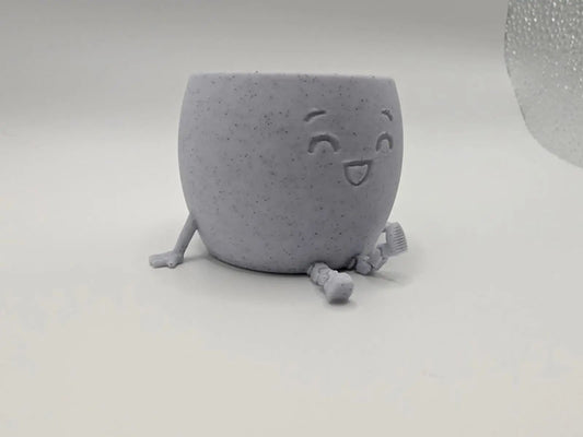 Planter Buddy – Articulated Pot with Dangling Legs and Smiling Face - 3D Printed Handmade