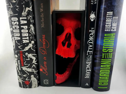 Infernal Gaze Book Nook | Red Skull Shelf Insert & Spooky Decor My Store
