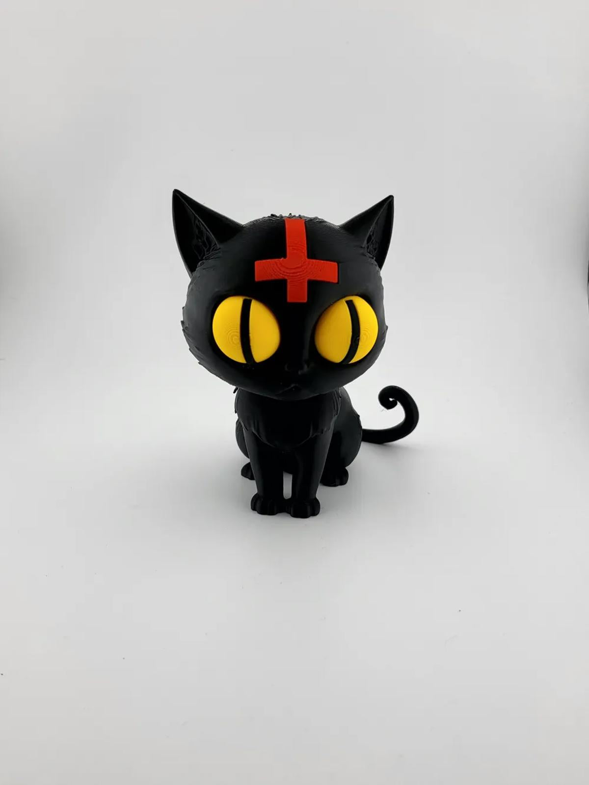 Demonic Cat Totem Figure - Cute & Cursed Halloween Horror Decor