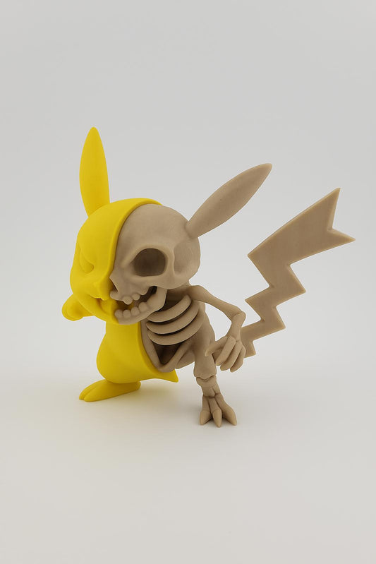 Pikachu Dissected Skeleton Figure - Two-Face Pokémon Halloween Horror