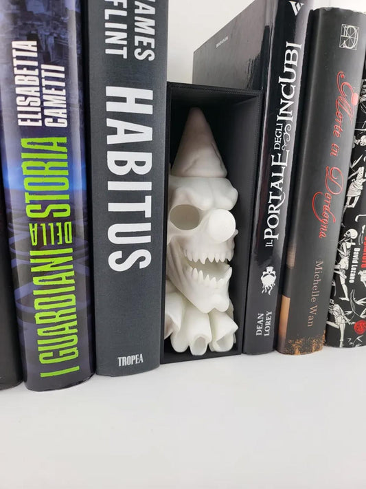 Creepy Clown Skull Book Nook - 3D Printed Horror Bookshelf Insert 