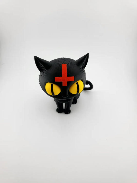 Demonic Cat Totem Figure - Cute & Cursed Halloween Horror Decor
