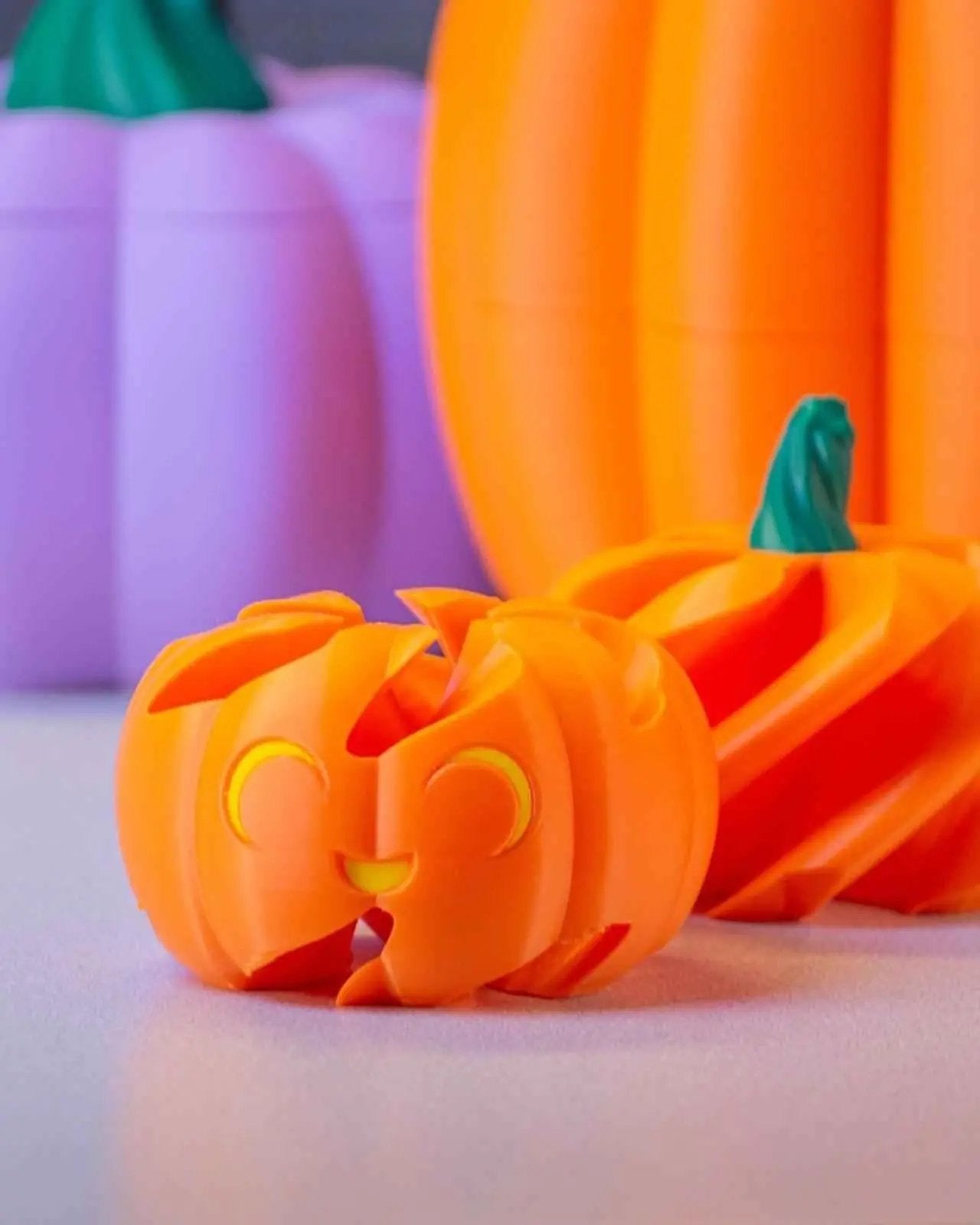 Spiral Pumpkin Puzzle - Articulated Halloween Fidget Toy Decor PrecursorPrints