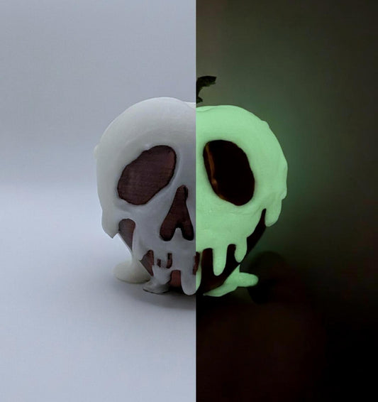 Glow in the Dark Poison Apple Skull - Snow White Halloween Prop Decor