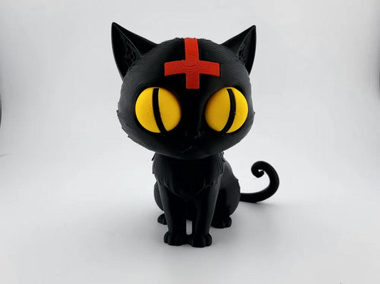 Demonic Cat Totem Figure - Cute & Cursed Halloween Horror Decor