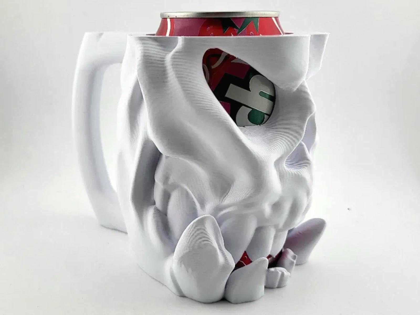 Orc Skull Can Cooler - Fantasy Tusk Drink Holder 