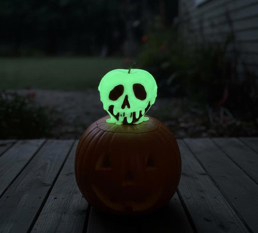 Glow in the Dark Poison Apple Skull - Snow White Halloween Prop Decor