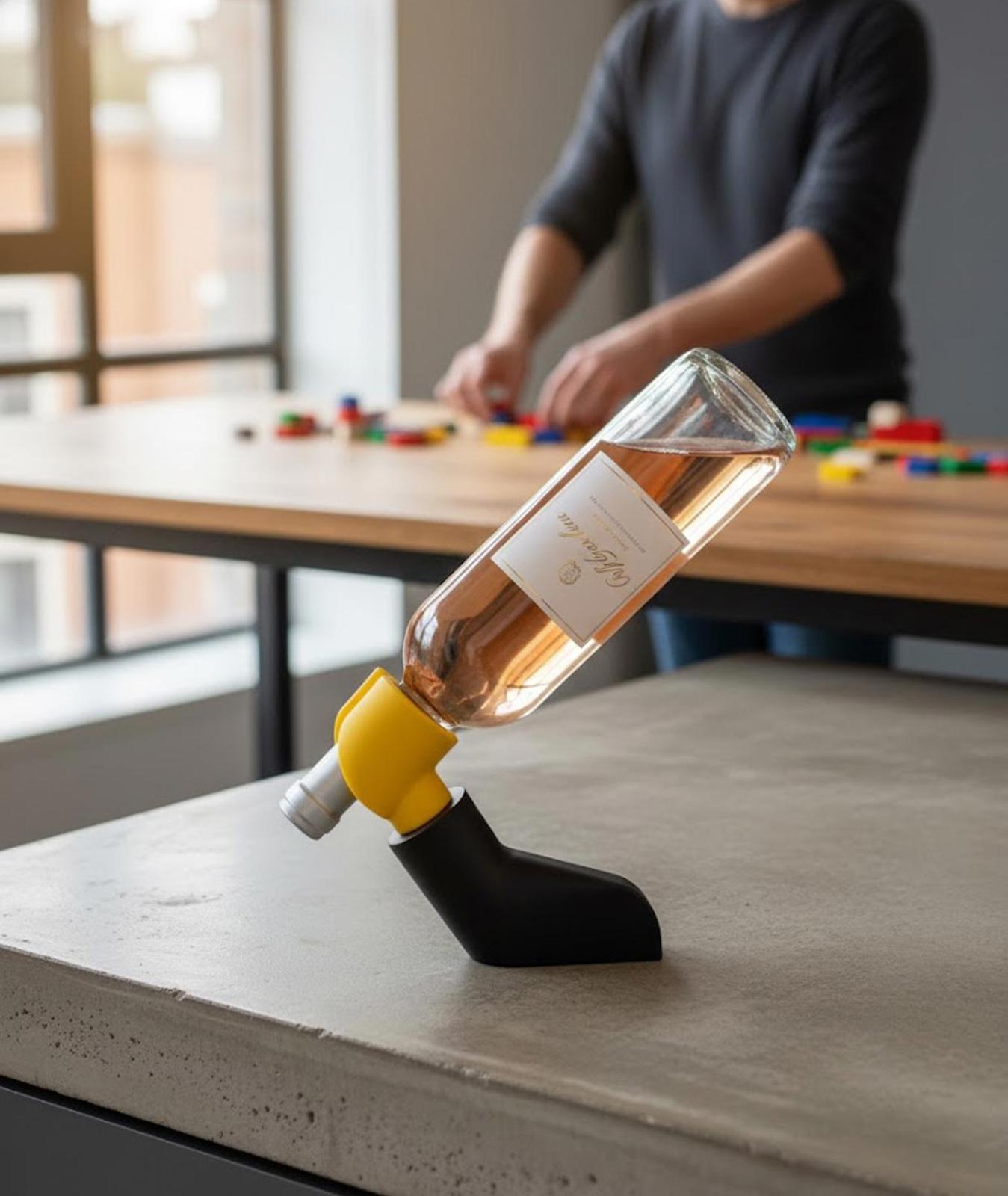 The Brick Wine Holder - Playful Balancing Bottle Stand 