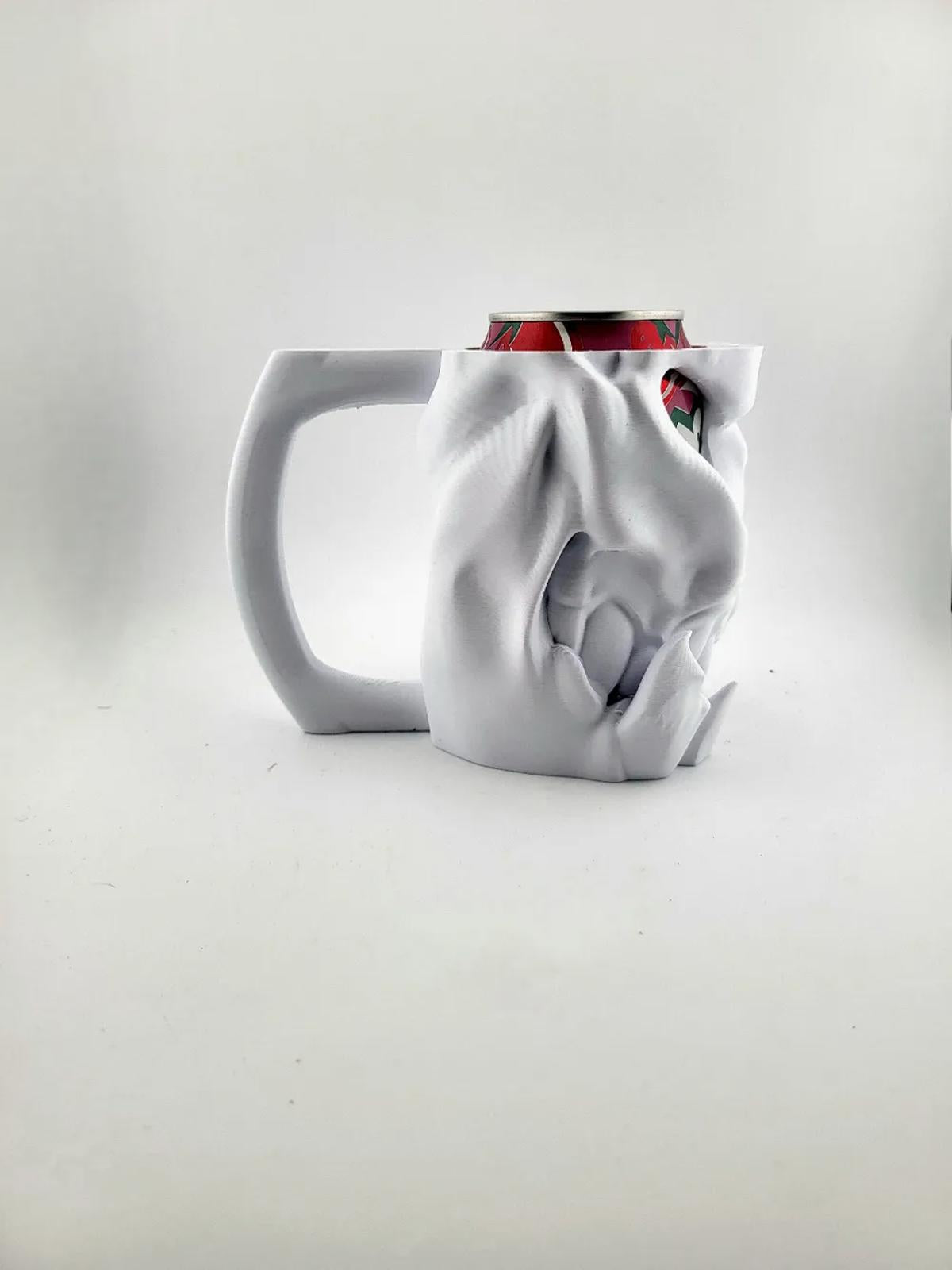 Orc Skull Can Cooler - Fantasy Tusk Drink Holder 
