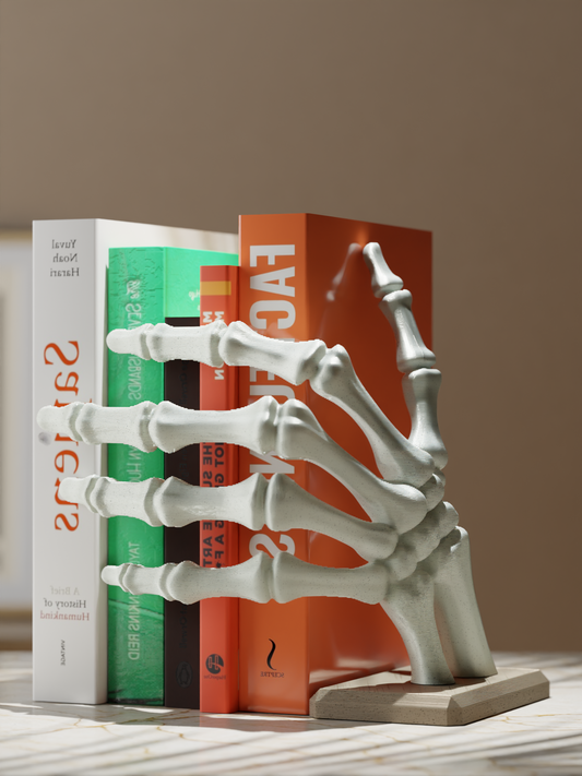 Skeleton Hand Bookend - Gothic & Halloween Shelf Decor 