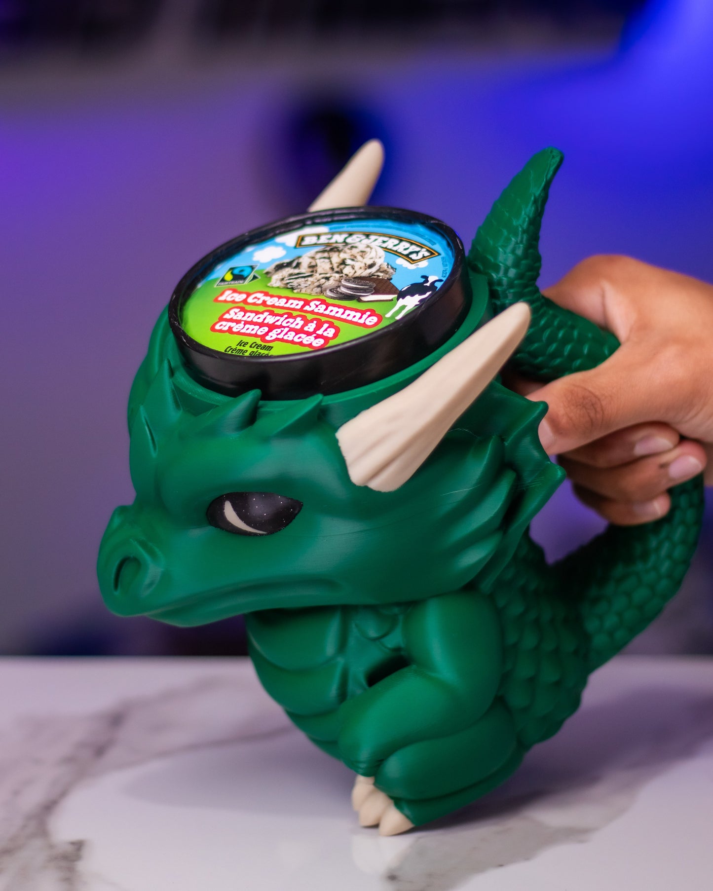Dragon Ice Cream Pint Holder - Mythical Dessert Companion 