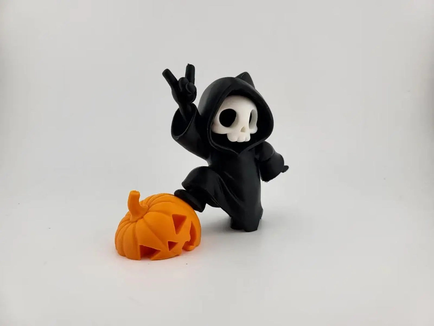Rock Your Soul! Grim Reaper & Pumpkin Halloween Skeleton Figure My Store