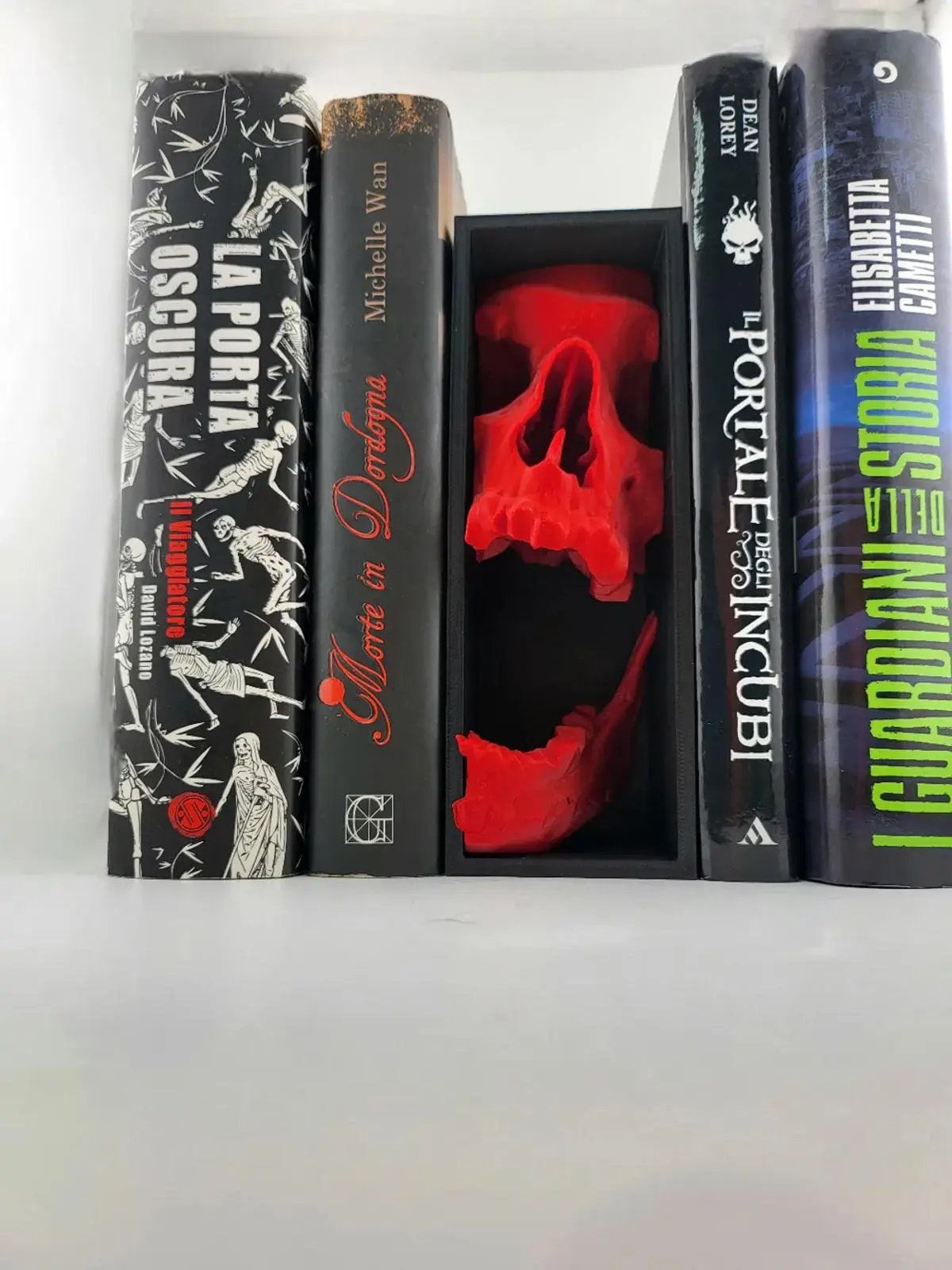 Infernal Gaze Book Nook | Red Skull Shelf Insert & Spooky Decor My Store