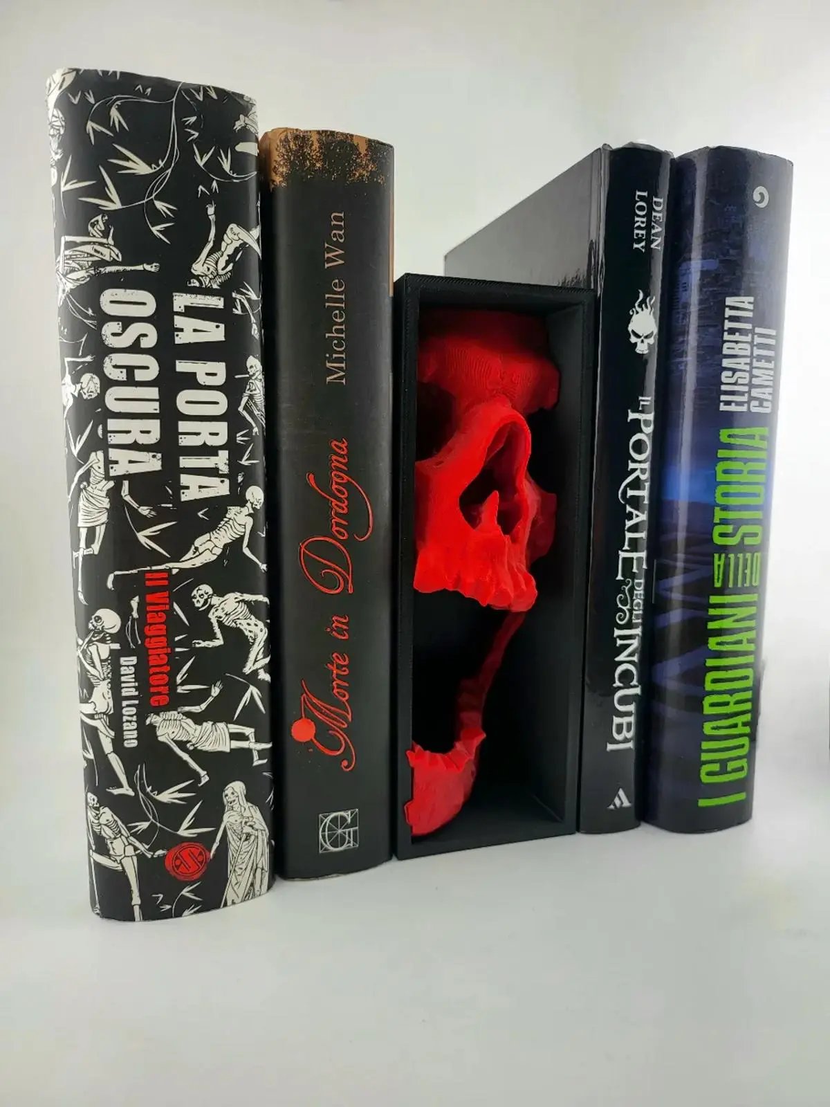 Infernal Gaze Book Nook | Red Skull Shelf Insert & Spooky Decor My Store