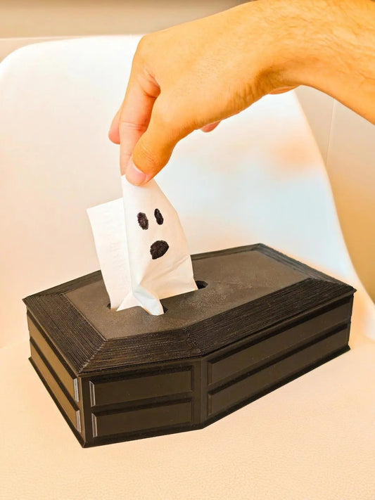 Coughin' Coffin Tissue Box Cover - Gothic Halloween Decor PrecursorPrints