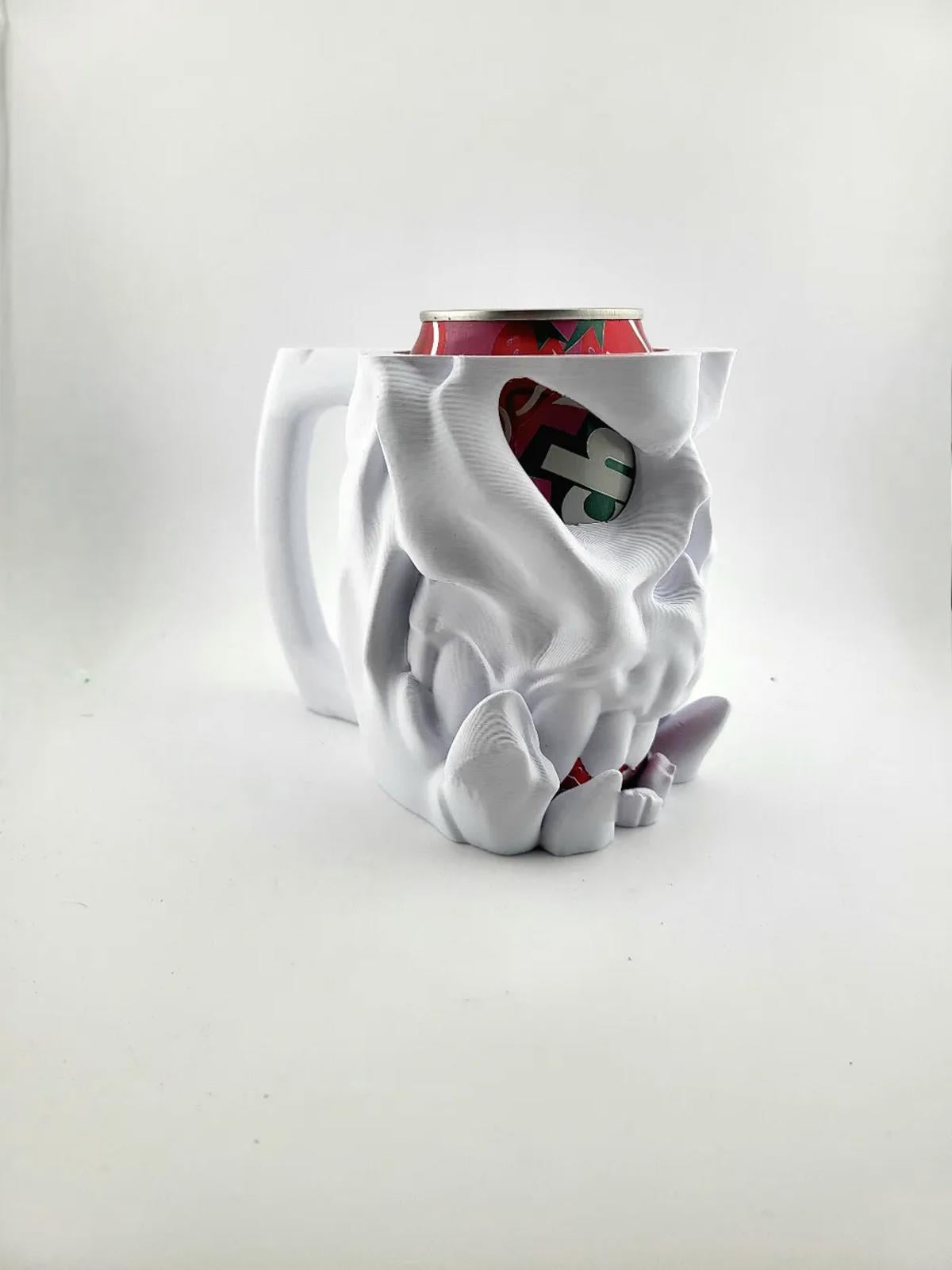 Orc Skull Can Cooler - Fantasy Tusk Drink Holder 