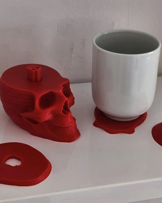 Skull Coaster Set - Disassembled Head & Secret Compartment PrecursorPrints