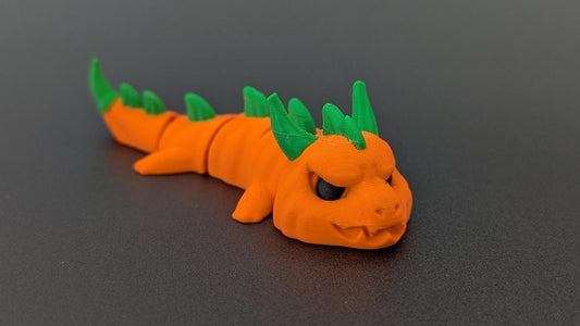 The Pumpkin Dragon - Articulated Fidget Toy & Halloween Keychain 