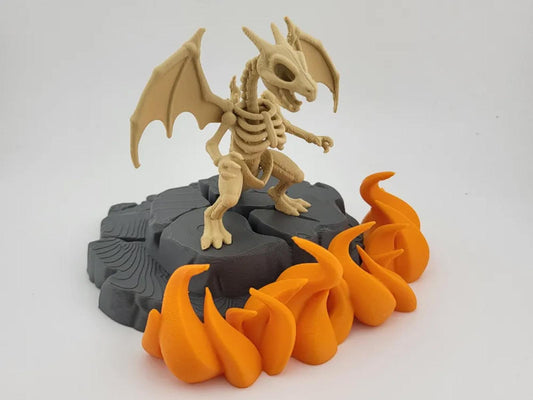 Charizard's Final Flame Skeleton Diorama - Epic Pokémon Halloween Display