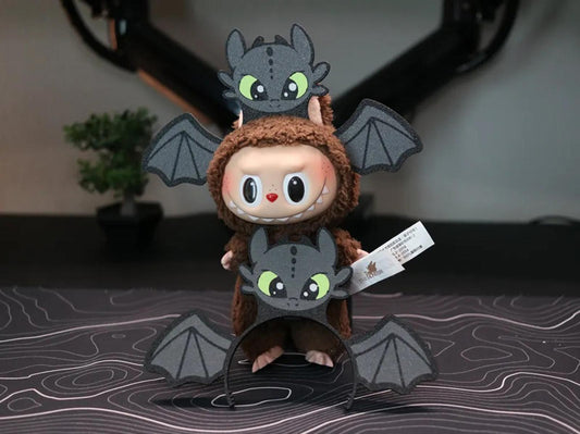 Labubu Toothless Dragon Headband 3D Printed – Doll Accessory
